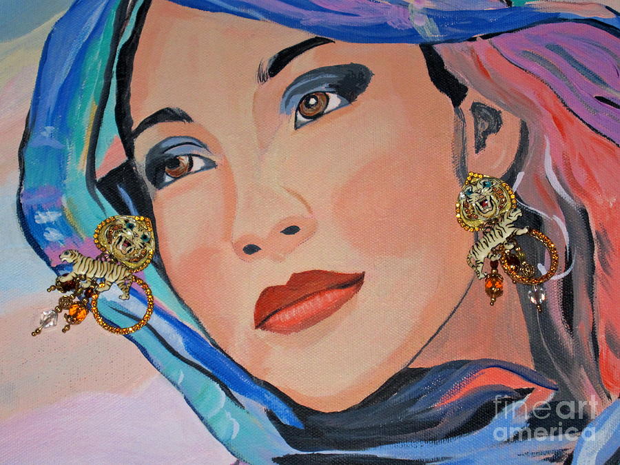 Gorgeous Lady with Beautiful Earrings Painting by Phyllis Kaltenbach