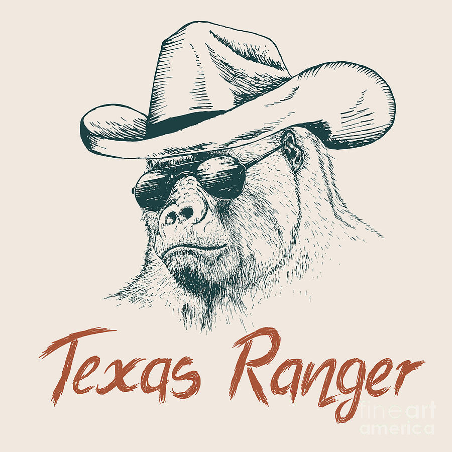 Dress Digital Art - Gorilla Like A Texas Ranger Dressed In by Dimonika Dress Digital Art - Gorilla Like A Texas Ranger Dressed In by Dimonika