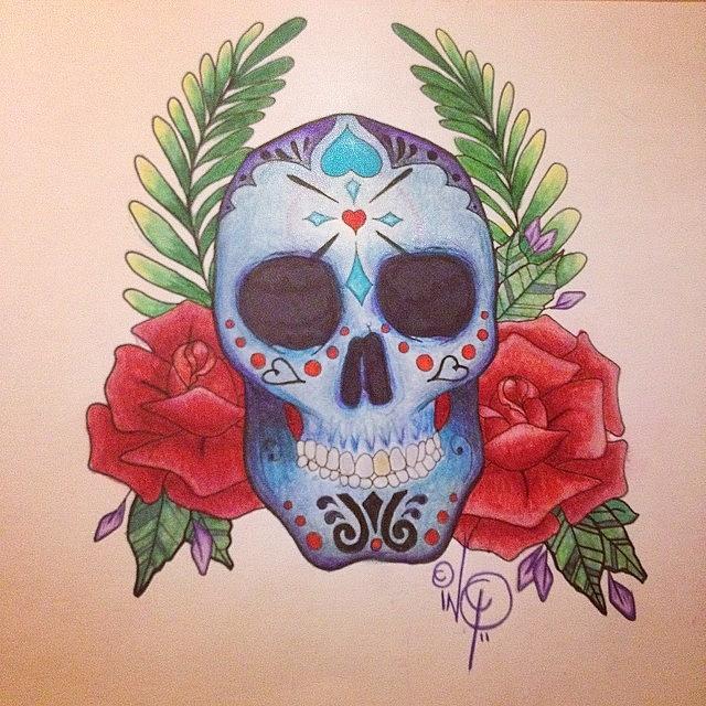 Skull Photograph - Got Into Some Color Pencils Today! by Tyler Mallory