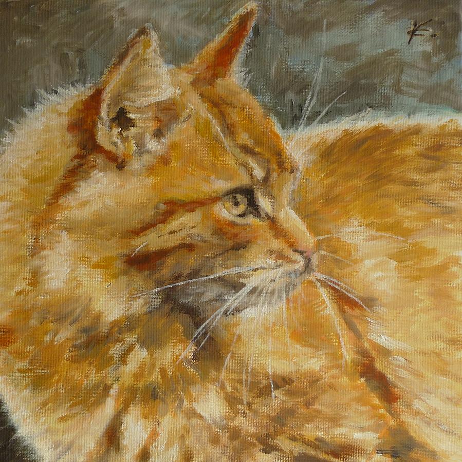 Cat Painting - Got Marmelade? by Veronica Coulston