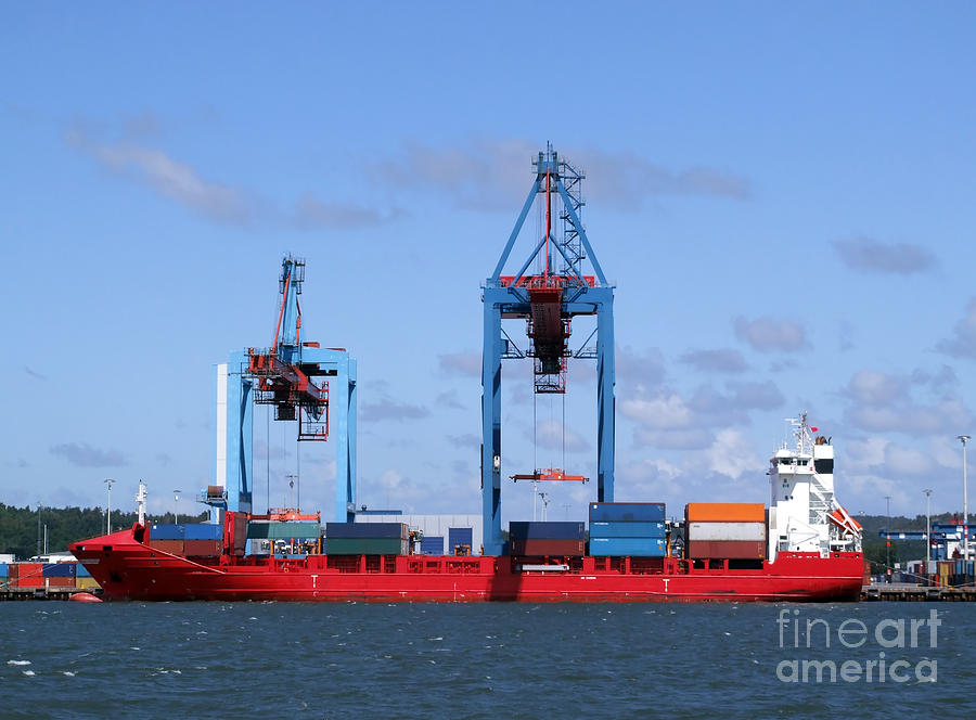Crane Photograph - Gothenburg harbour 09 by Antony McAulay