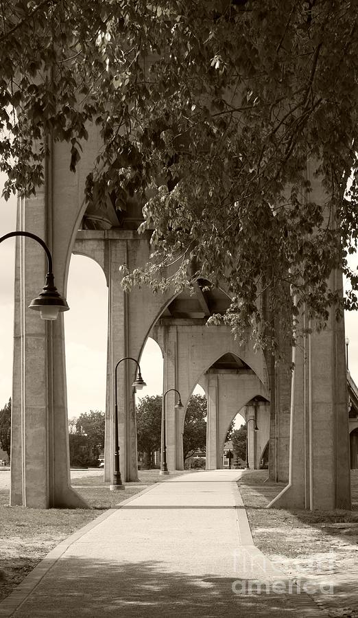 Gothic Arches Supporting the Waccamaw Bridge Sepia Photograph by MM Anderson