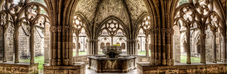 Fountain Photograph - Gothic Cloister Fountains by Weston Westmoreland