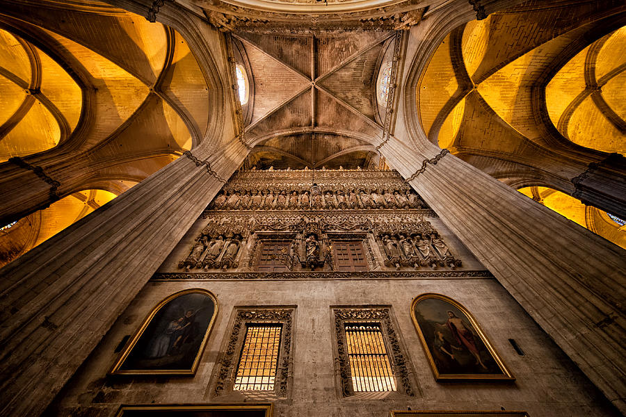Gothic Interior of Seville Cathedral in Spain Photograph by Artur Bogacki