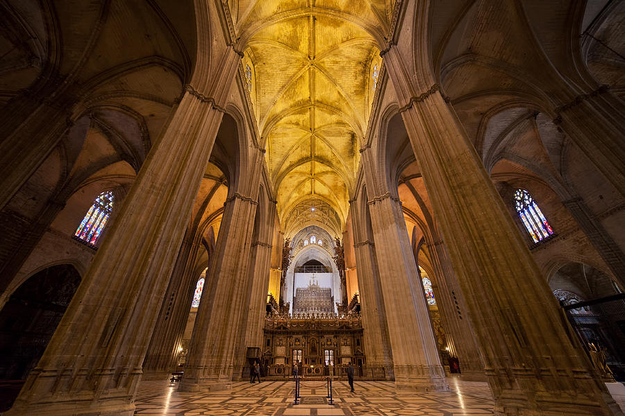 Gothic Interior of the Seville Cathedral Photograph by Artur Bogacki