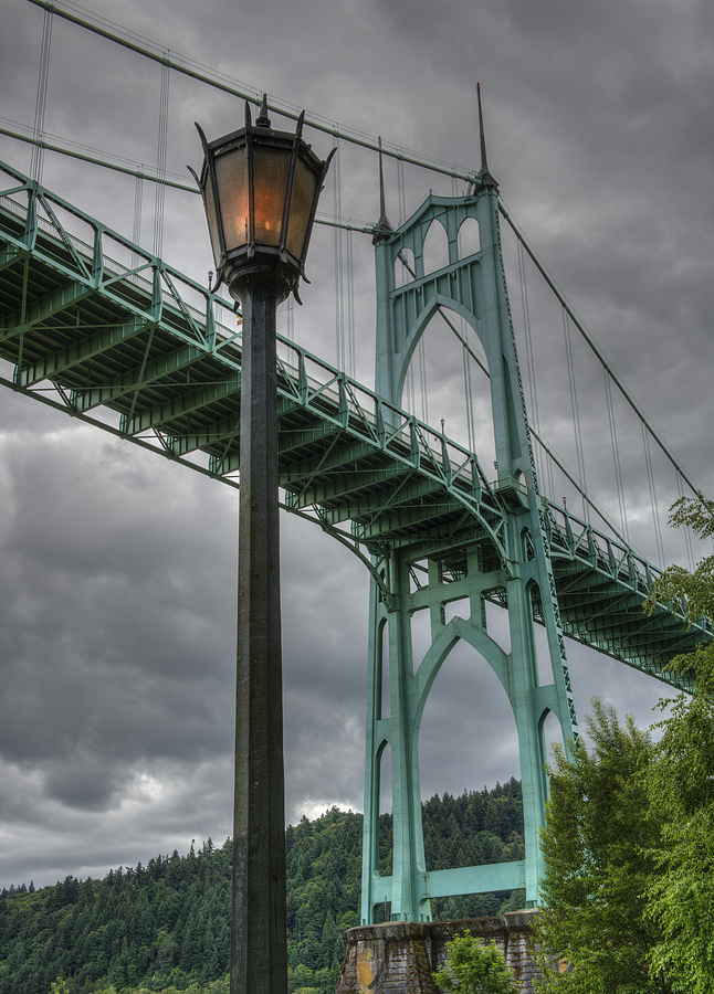 Gothic Lamp and Bridge Photograph by Loree Johnson