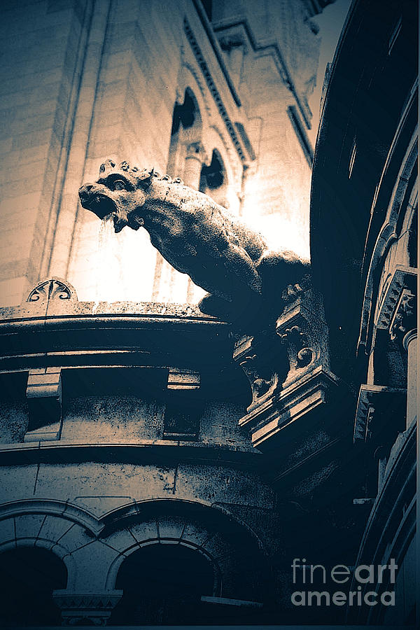 Gothic Paris Gargoyles Sacre Coeur Cathedral - Montmarte  Photograph by Kathy Fornal