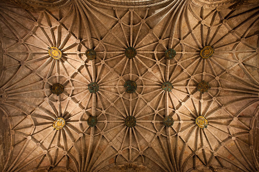 Gothic Ribbed Vault of Jeronimos Monastery Church Photograph by Artur Bogacki