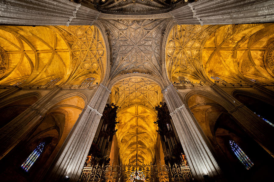 Gothic Vaults of Seville Cathedral in Spain Photograph by Artur Bogacki
