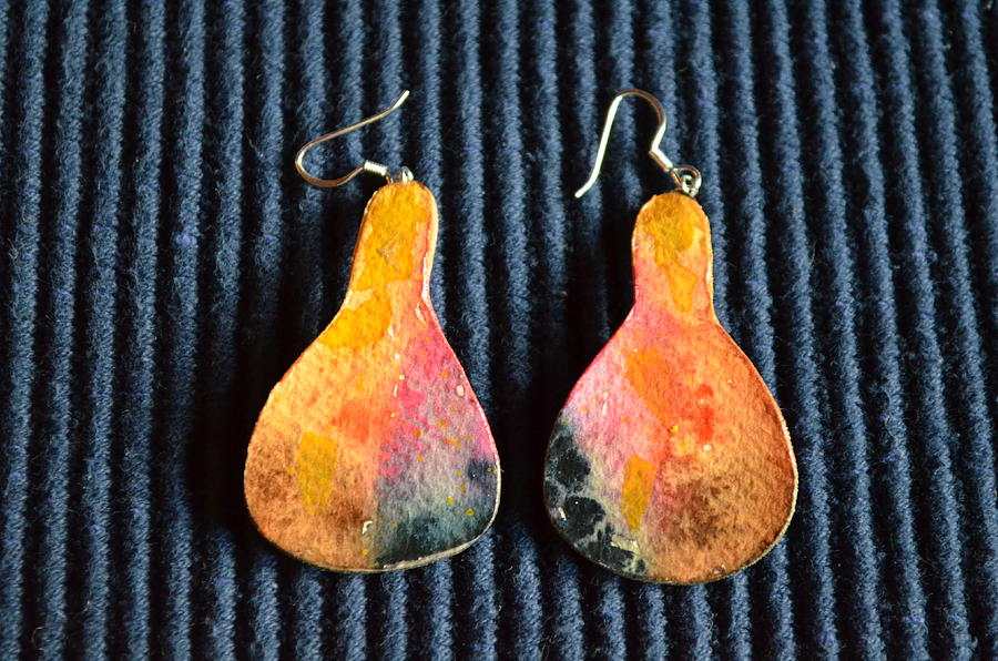 Gourd Watercolor Earrings Jewelry by Jane Hayes