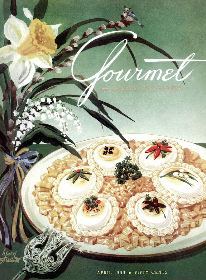 Gourmet Cover Featuring Poached Eggs On Cubed Photograph by Henry Stahlhut