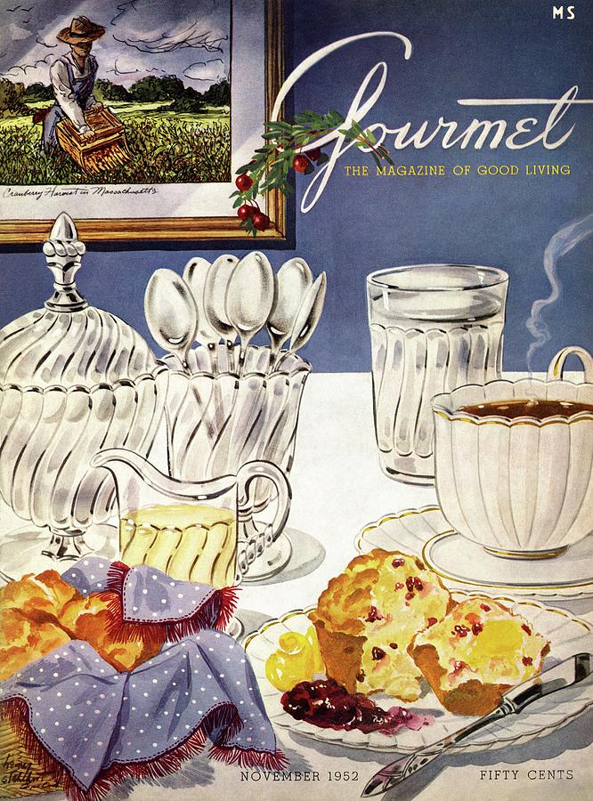 Gourmet Cover Illustration Of Cranberry Muffins Photograph by Henry Stahlhut