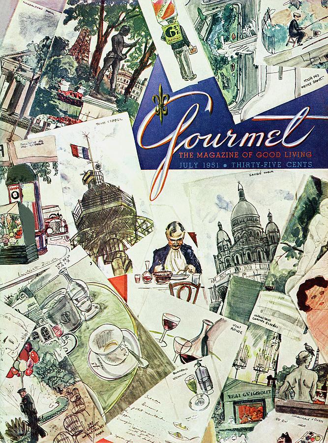 Gourmet Cover Illustration Of Drawings Portraying Photograph by Henry Stahlhut