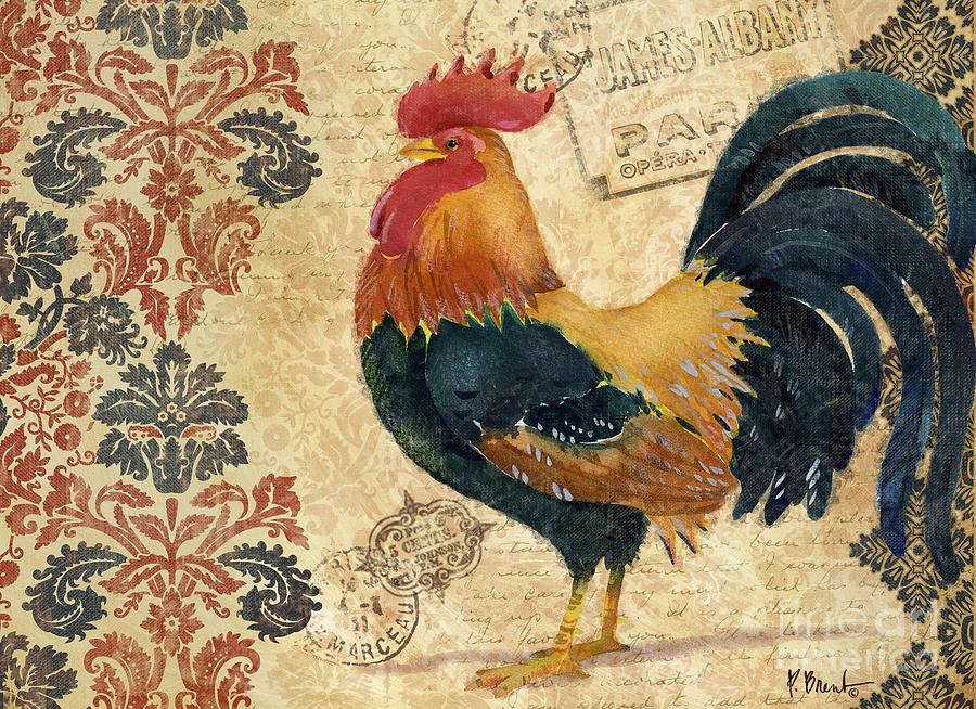 Rooster Painting - Gourmet Rooster Horizontal by Paul Brent