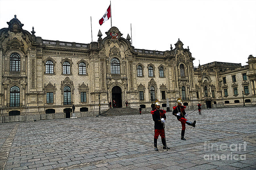 Government Palace Guards in Lima Photograph by Catherine Sherman