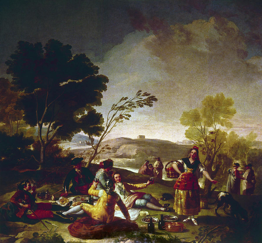 Goya Picnic, 1776 Painting by Granger
