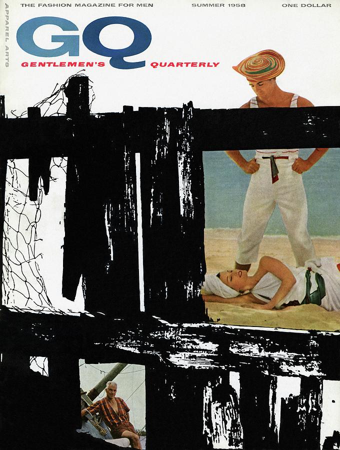 Gq Cover Featuring Illustration Over Photographs Photograph by Emme Gene Hall