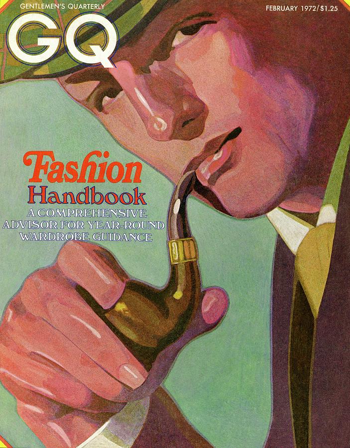 Gq Cover Of An Illustration Of A Man Smoking Pipe Photograph by Alex Gnidziejko