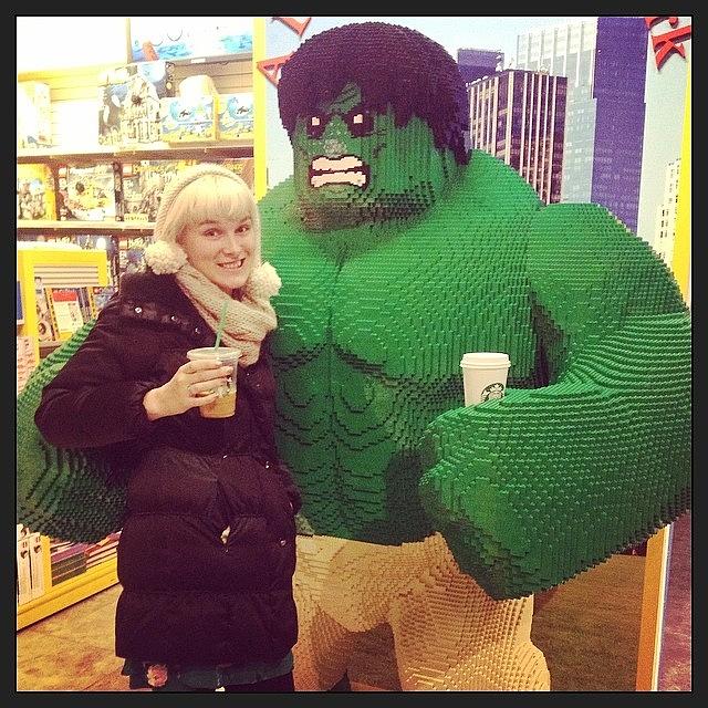 Newyork Photograph - Grabbing A Coffee With Lego Hulk by Lacie Vasquez