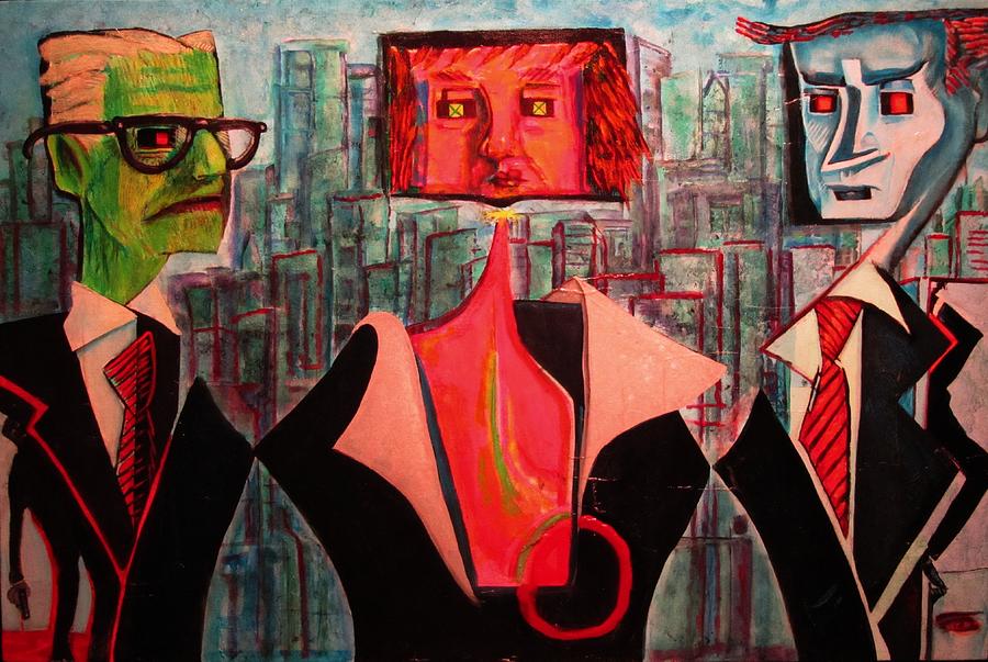 Grabbing the Squares by the Circle Painting by Dennis Tawes