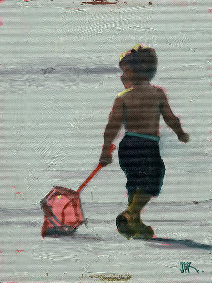 Grabin At The Beach Painting by John Reynolds