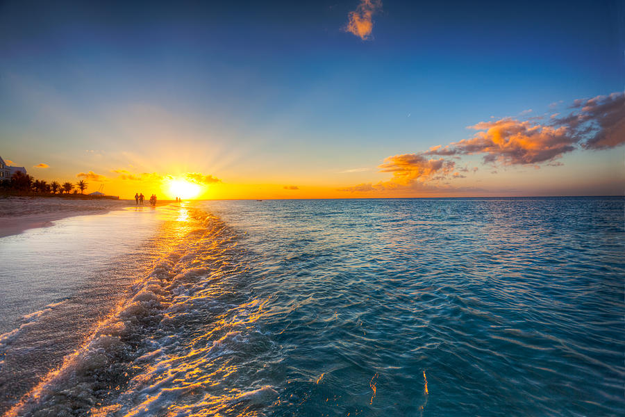 Grace Bay Beach sunset Photograph by Jo Ann Snover