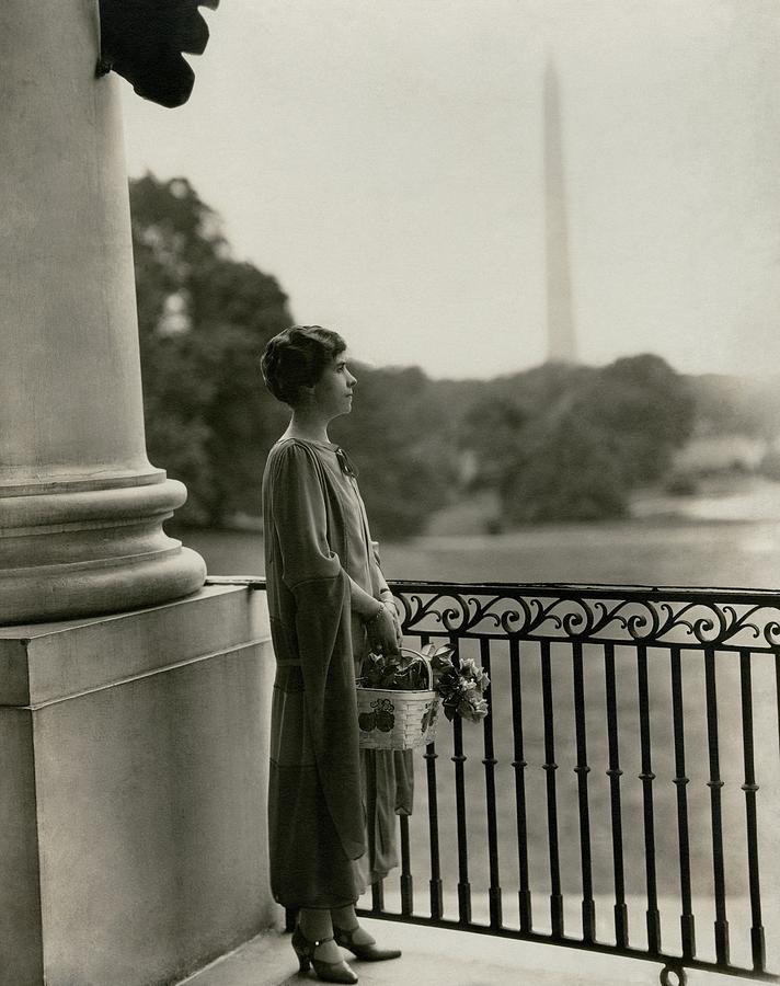 Grace Coolidge By The Washington Monument Photograph by Nickolas Muray