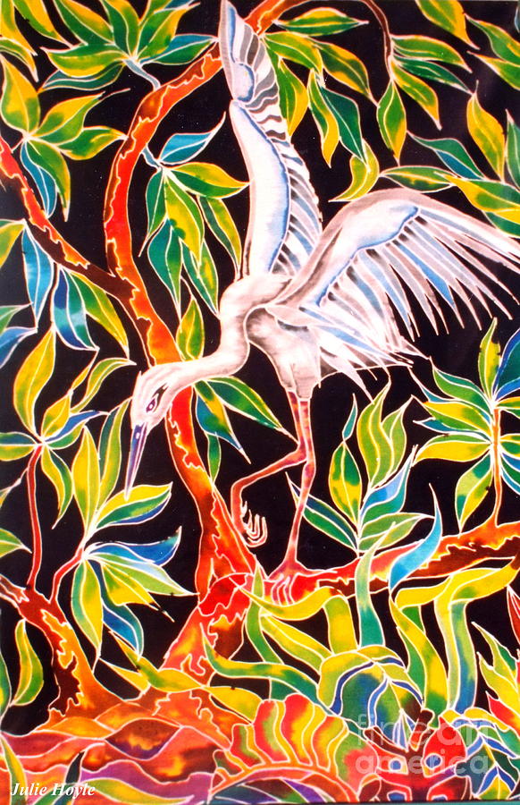 Heron Painting - Grace in Motion by Julie  Hoyle
