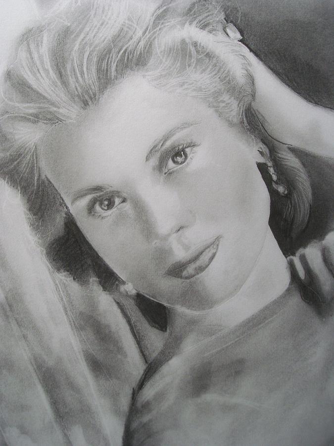Vintage Drawing - Grace Kelly 2 by Emily Maynard