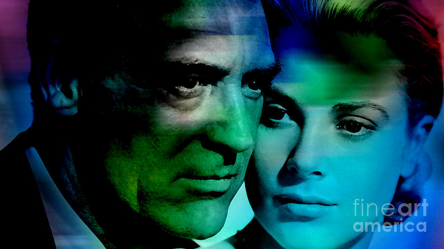 Cary Grant Mixed Media - Grace Kelly and Cary Grant by Marvin Blaine