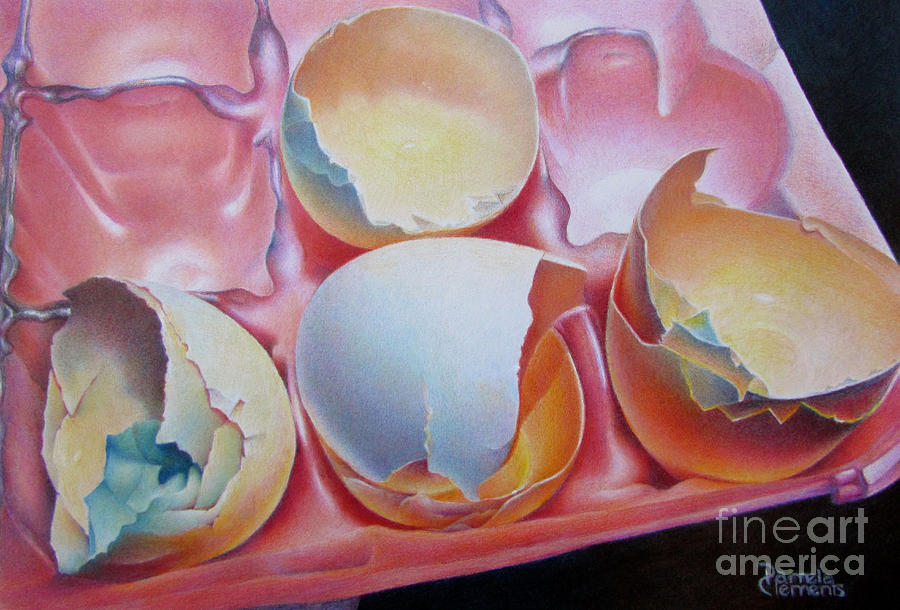 Egg Drawing - Grade A-Extra Large by Pamela Clements