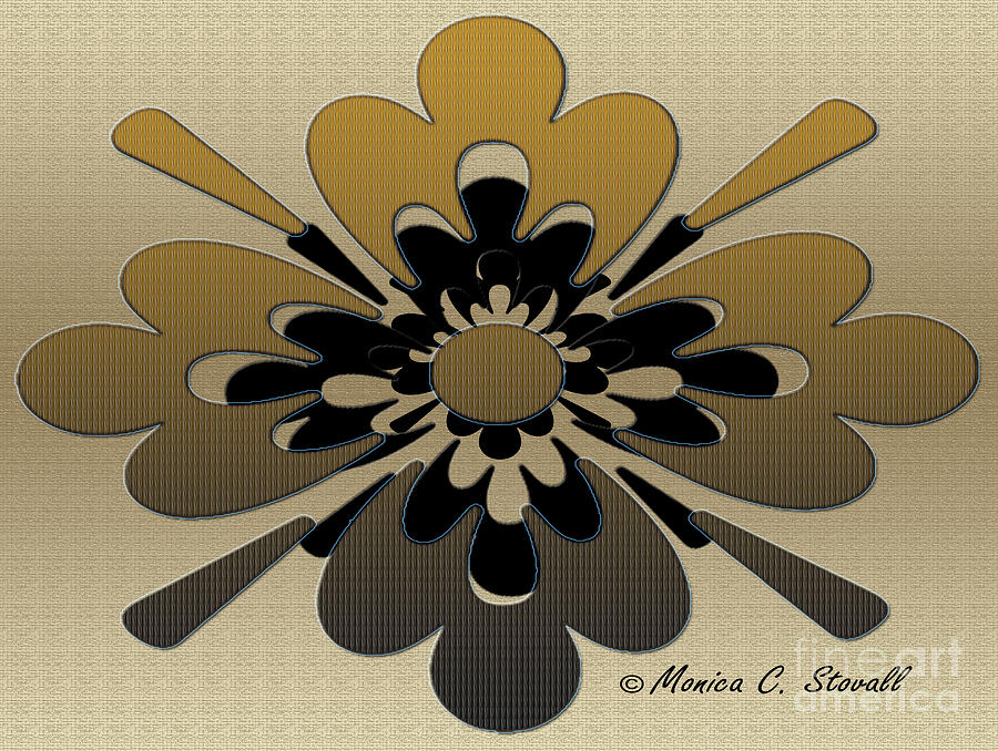 Gradient Dark Yellow on Gold Floral Design Digital Art by Monica C Stovall