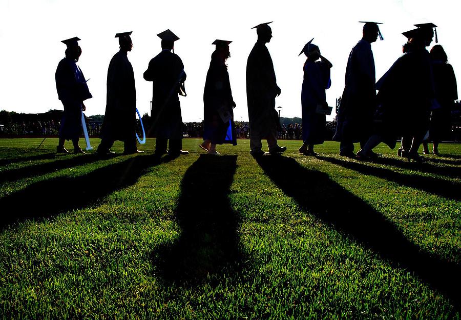 Graduates walking towards future Photograph by © 2011 Dorann Weber
