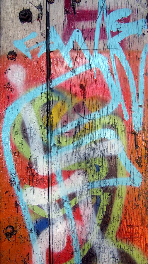 Graffiti Blue Close Up Photograph by Anita Burgermeister