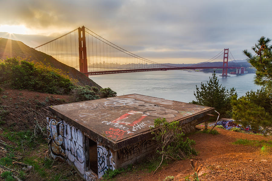 Golden Gate Bridge Photograph - Graffiti by the Golden Gate Bridge by Sarit Sotangkur