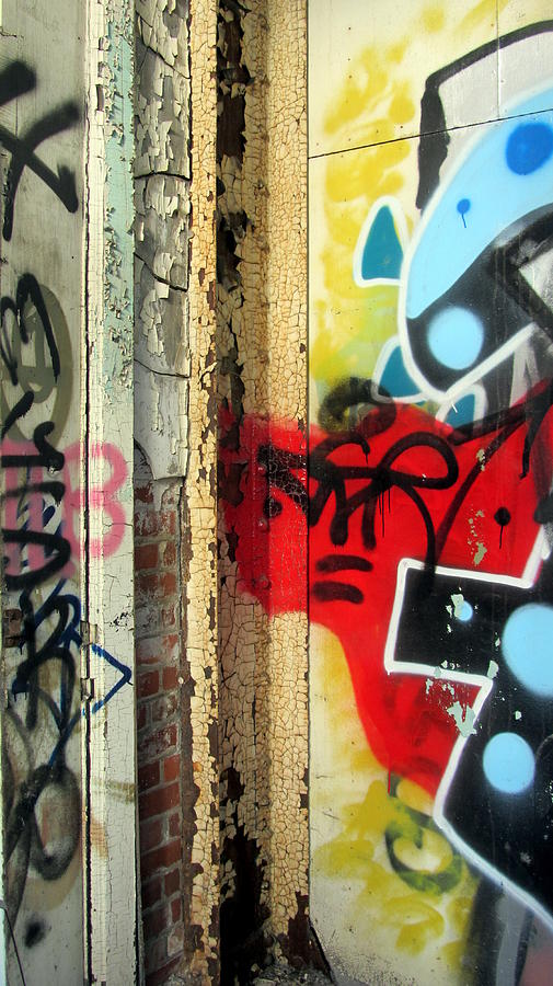Graffiti Close Up w Red Photograph by Anita Burgermeister