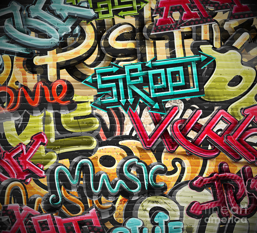 Graffiti Grunge Texture Eps 10 Digital Art by Lonely - Pixels