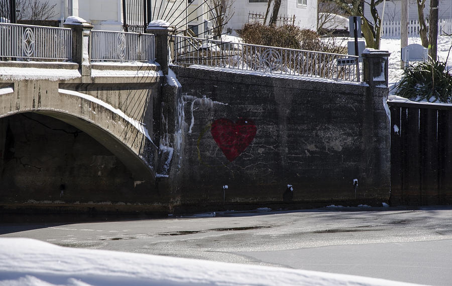 Graffiti Heart on Jersey Shore Bridge Photograph by Maureen E Ritter