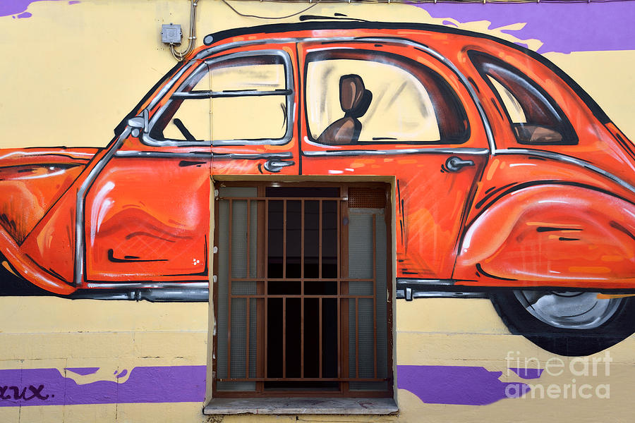 Car Photograph - Graffiti on a wall by George Atsametakis