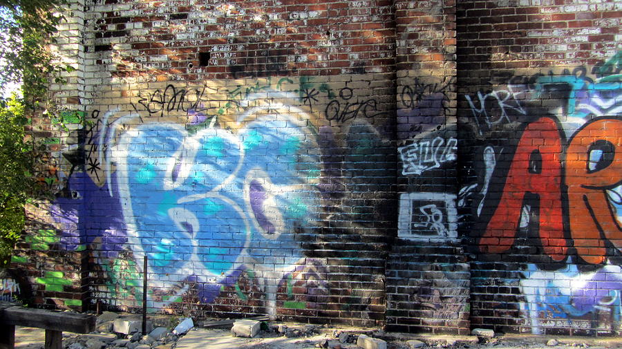 Graffiti on Brick Wall Photograph by Anita Burgermeister
