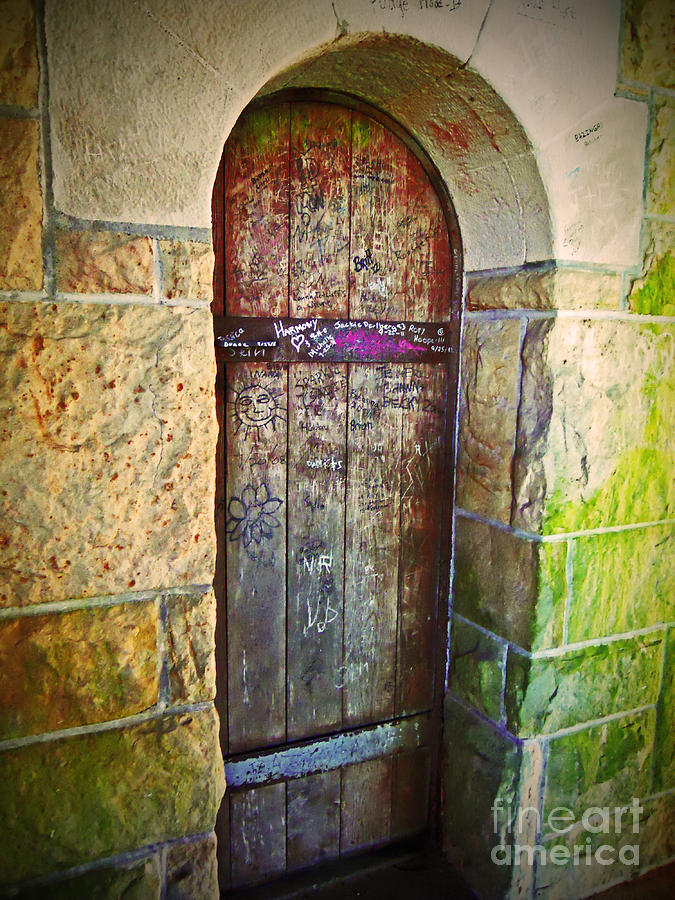 Graffiti on the Arched Door Photograph by Desiree Paquette