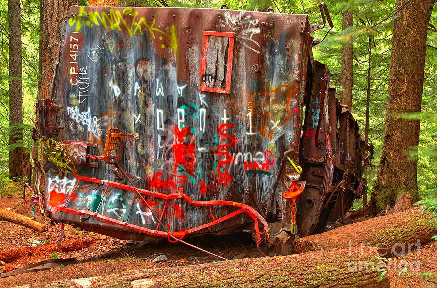 Graffiti On The Wreckage Photograph by Adam Jewell