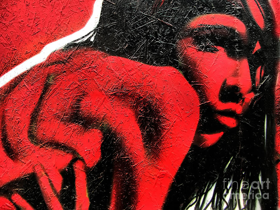 Graffiti Photograph - Graffiti Red Girl by Daliana Pacuraru