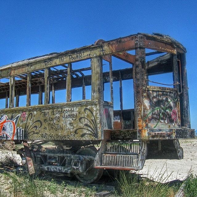 Graffiti Train, Great Salt Lake, Utah Photograph by DLDPhotography  