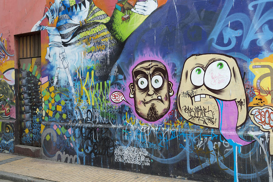 Graffiti Wall Art In Valparaiso, Chile Painting by John Shaw