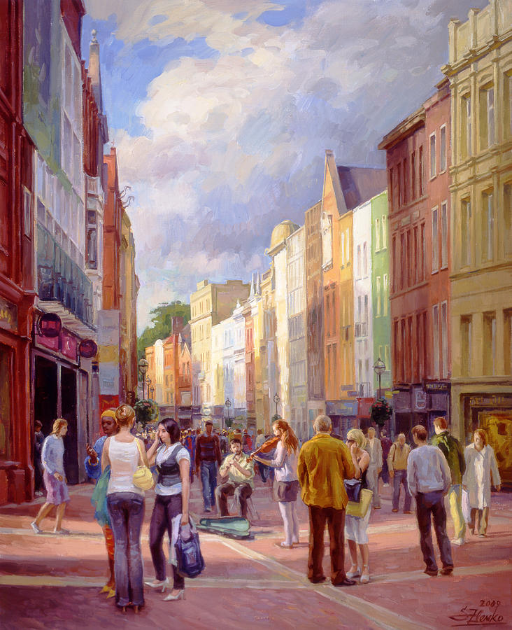 Grafton street. Dublin Painting by Serguei Zlenko