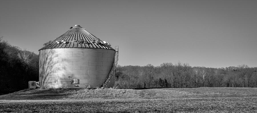 Grain Bin With Tree Shadow Photograph by Wayne Meyer