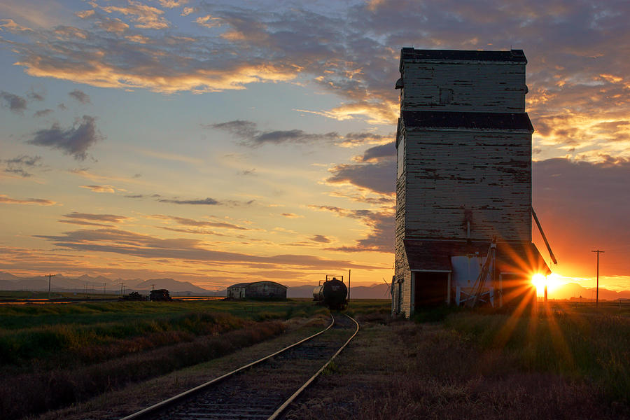 Grain Elevator at Sunset Photograph by Daniel Woodrum