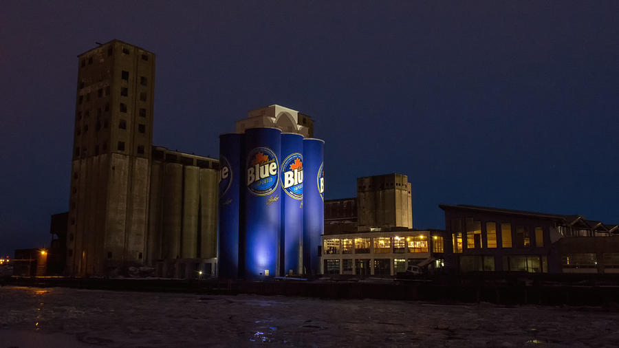 Grain Elevators At Night Photograph by Guy Whiteley