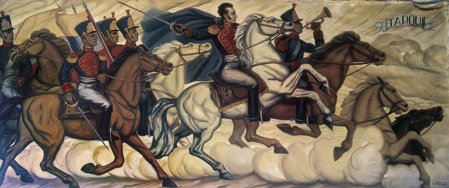 Horse Photograph - Gran Colombia-peru War. Tarqui Battle by Everett